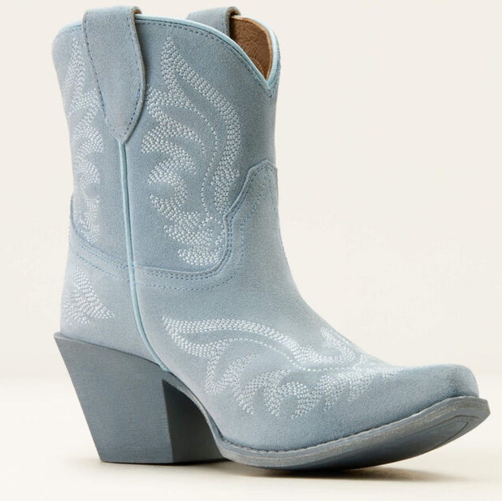 Ariat Suede Light Blue Ankle Boots Chandler In Baby Blue Jean Suede Size - Picture 11 of 16